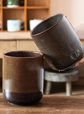 陶瓷筷子筒花瓶吉田成器白色笔筒收纳罐桶陶瓷罐子瓷器简约勺子筒