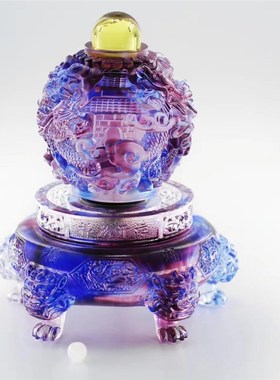 琉璃祥龙开运聚宝盆开业家居乔迁九转乾坤鼎前台客厅工艺礼品摆件