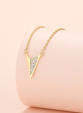工厂追梦纸飞机锆石项链女百搭女友创意礼物几何网红锁骨链