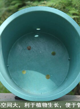 田园高筒绿色圆形花盆树脂盆特大号简约客厅阳台龟背竹种树高深盆