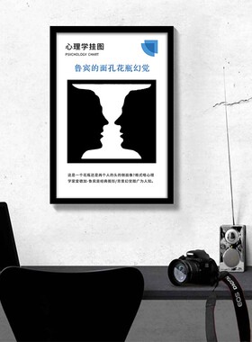 心理学挂画错觉关挂图心理咨询室布置视觉测试装饰画现代