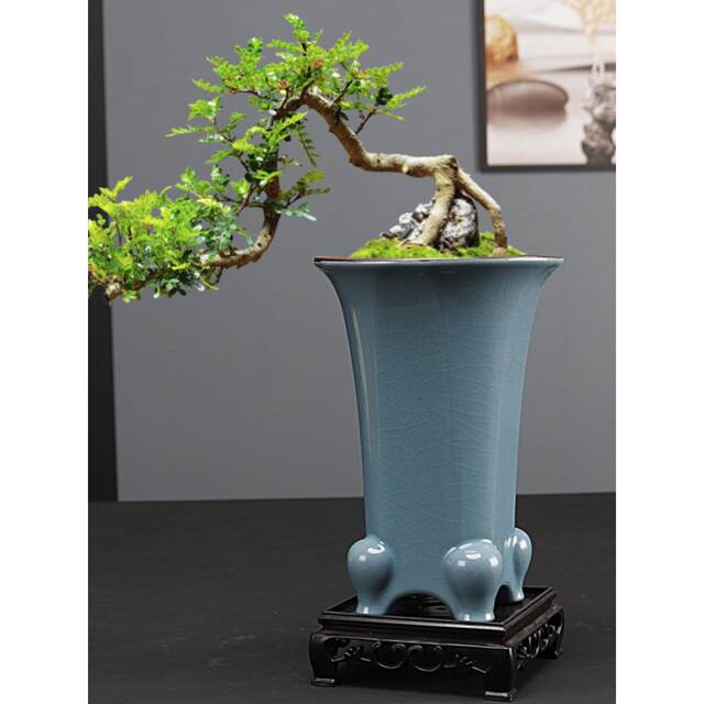 Orchid special flower pot purple sand flower pot ceramic home indoor desktop cliff old pile landscape flower pot red sandalwood