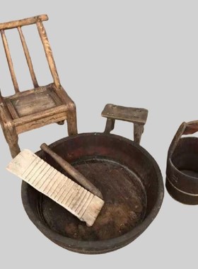 民俗怀旧老物件风车木犁老木桶盆老风箱木斗农耕农具木推车老物件