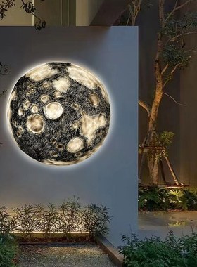 3D立体浮雕月球灯m壁灯网红露营餐厅酒吧背景墙装饰圆形月亮壁挂