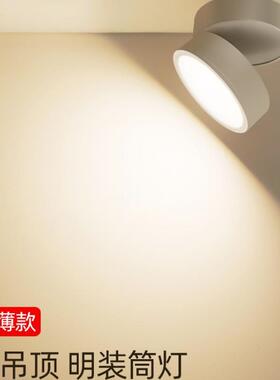 可调角度吸顶过道走廊折叠筒灯超薄明装玄关衣帽间展示柜折叠筒灯