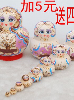俄罗斯套娃10层风干椴木节日礼物儿童益智玩具创意摆件中国风