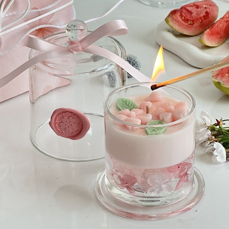 【落樱】hana樱花香薰蜡烛礼盒小众高级卧室香氛女生送礼生日礼物 - 图0