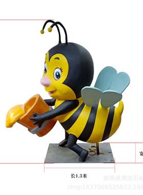 大黄蜂摆件玻璃钢公园卡通蚂蚁园林创意小品昆虫系列雕塑厂家