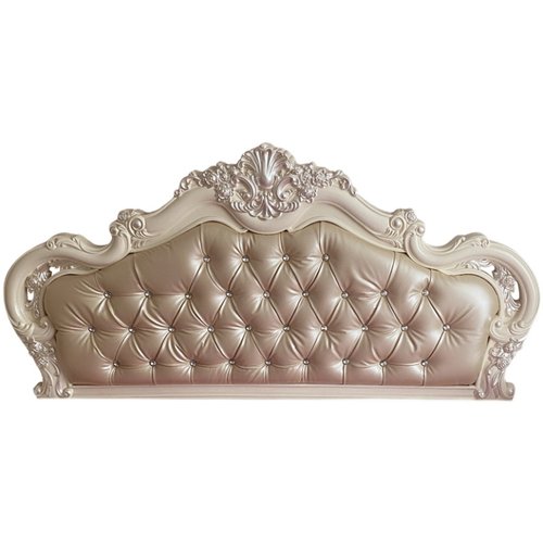 欧式弧形床头靠背软包掉皮翻新更换面料珠光亮面皮革床头保护罩 - 图3