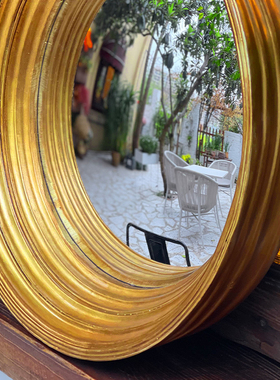 设计软装凸面镜复古镜子美式客厅家居欧式挂件照片墙装饰镜圆形镜