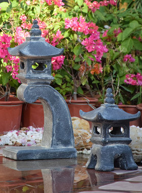 户外花园庭院落地石灯摆件创意别墅民宿日式装饰宫灯仿古禅意摆件