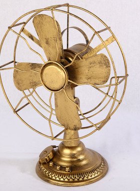 复古怀旧老式铁皮电风扇模型摆件拍摄影视道具咖啡厅店铺道具模型