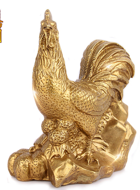 天御阁铜12十二生肖鸡摆件工艺品招财客厅办公室家居装饰品礼品