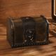 Retro gray wooden jewelry storage box with locks Chinese style nostalgic treasure box dustproof small storage box