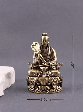 纯黄铜三清元始天尊灵宝天尊摆件