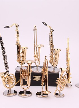 迷你萨克斯模型娃娃管乐金属摆件生日礼物办公室手工法式客厅摆饰