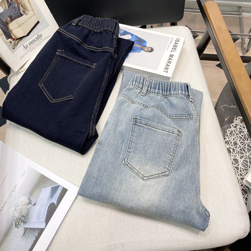 胡子叔大码女装牛仔裤女阔腿裤胖mm裤子胯宽高腰弹力长裤直筒裤,淘宝优惠券,粉丝福利购,淘宝优惠卷