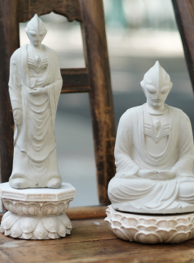 沙雕创意摆件我奥慈悲鱼缸t造景摆件佛草缸车载车内装饰品男生礼