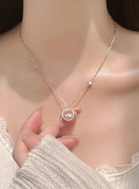 星河跳动的心999纯银项链女生款轻奢小众精致锁骨链女友生日礼物