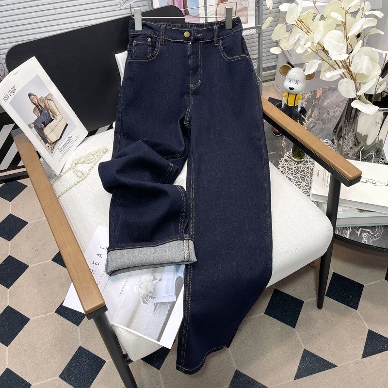 胡子叔大码女装牛仔裤女阔腿裤胖mm裤子胯宽高腰弹力长裤直筒裤,淘宝优惠券,粉丝福利购,淘宝优惠卷