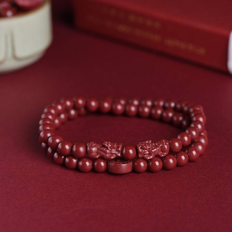 天然朱砂双貔貅108颗佛珠手錬男女款本命年转运多圈红绳手串饰品,淘宝优惠券,粉丝福利购,淘宝优惠卷