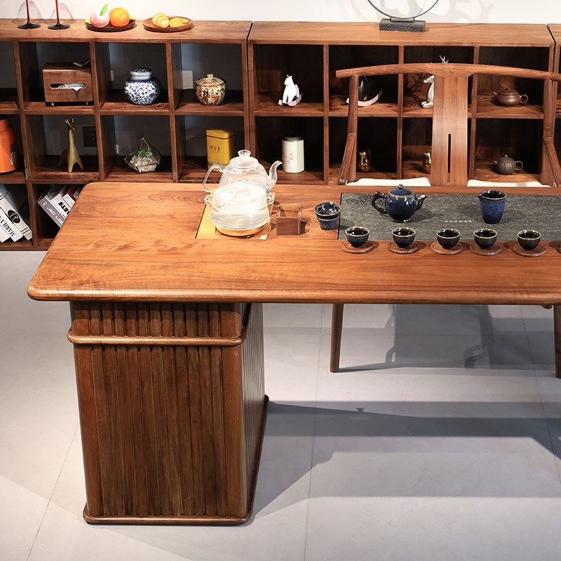 北美黑胡桃木茶桌新中式实木茶台功夫泡茶桌办公室禅意茶桌椅组合,淘宝优惠券,粉丝福利购,淘宝优惠卷