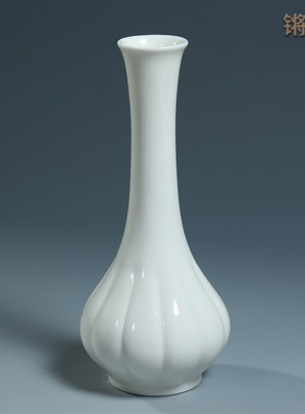 锵锵陶瓷花瓶客厅小花瓶插花瓶现代白瓷蒜形花插创意