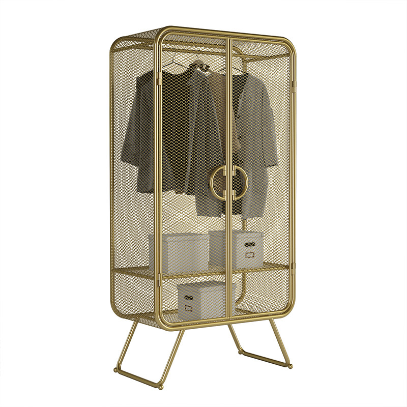 北欧轻奢铁艺网格挂衣柜落地小户型家用服装店展示柜衣服收纳衣橱,淘宝优惠券,粉丝福利购,淘宝优惠卷