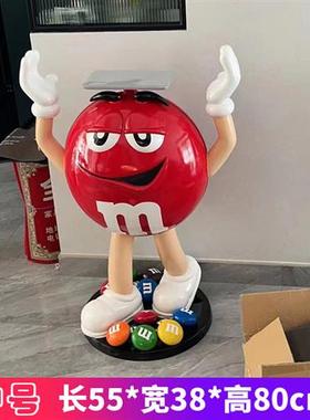 卡通大号mm豆摆件玻璃钢雕塑家居客厅落地M豆人网红店铺装饰公仔
