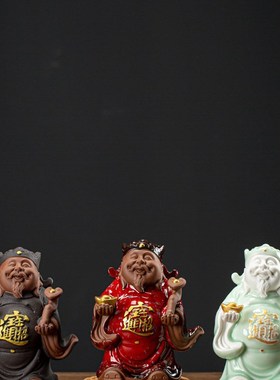 陶瓷财神爷佛像摆件文武财神爷佛像办M公室店铺开业家用礼品