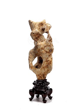 腾云太湖石(918264)茶室书房雅石赏石送定制黑檀木底座