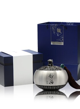 手工茶叶罐纯锡制k金属密封锡罐特大中小号储茶罐商务礼品定制LOG