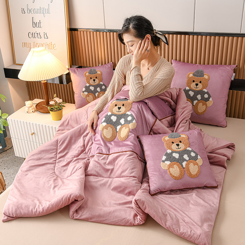 冬季卡通加厚保暖抱枕被子两用汽车载用枕头靠垫办公室午休空调被,淘宝优惠券,粉丝福利购,淘宝优惠卷