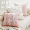 French pink wind chime, high-end, simple cushion, sofa pillow case, living room, cream style backrest, bay window cushion