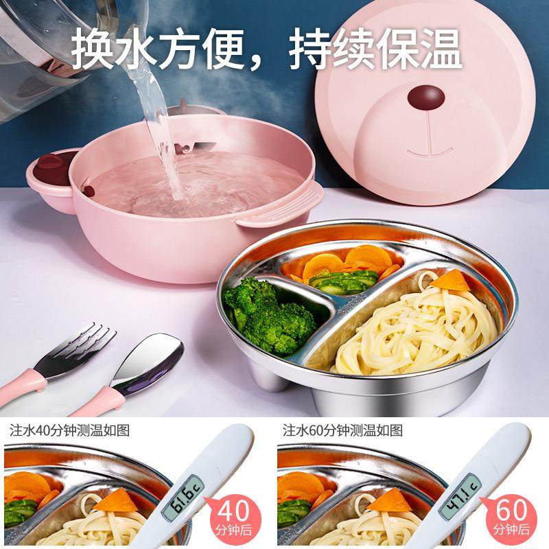 宝宝餐盘分格盘婴幼儿注水保温碗不锈钢吸盘式副食品碗儿童吃饭餐,淘宝优惠券,粉丝福利购,淘宝优惠卷