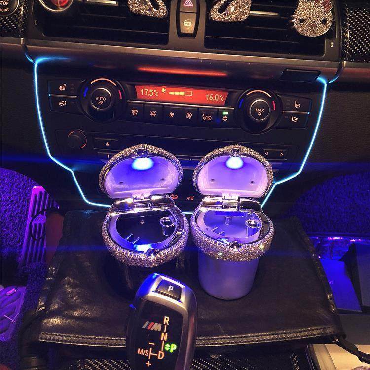 汽车烟灰缸Led灯星空水晶钻石储物篮垃圾桶杂项篮汽车装饰,淘宝优惠券,粉丝福利购,淘宝优惠卷