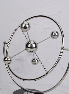 样板房玄关金属旋转仪创意软装摆件现代简约客厅电U视柜装饰品摆