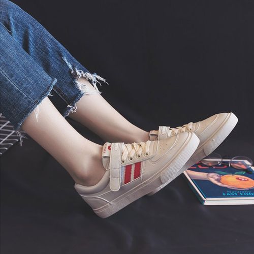 百搭基础小白鞋女2022春季新款韩版港风板鞋子学生平底休闲白鞋女 - 图3