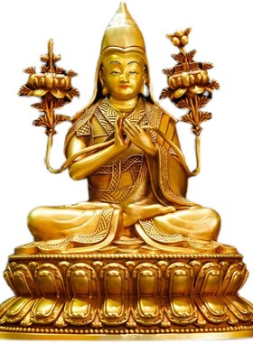 藏传纯铜麦彭仁波切佛像家用摆件尼泊尔工K艺精品仿古鎏金家居铜