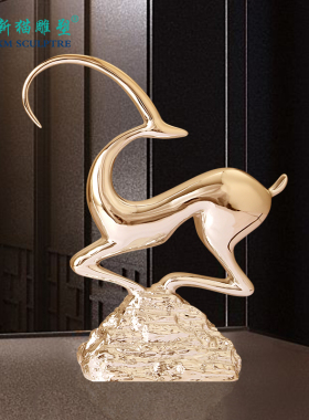 现代简约创意客厅电视酒柜抽象家居装饰品玄N关招财鹿小摆件摆设