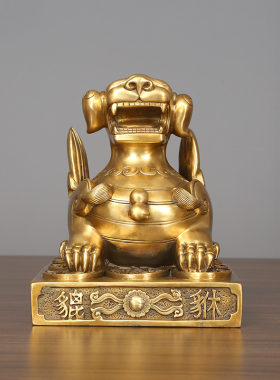 纯铜貔貅摆件皮丘家办公室客厅玄关家居装饰品店铺开业礼品铜器