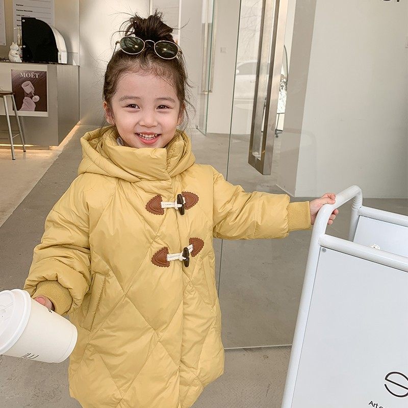 女童羽绒服中长款洋气女宝宝2021秋冬装新款儿童保暖棉服外套90绒,淘宝优惠券,粉丝福利购,淘宝优惠卷