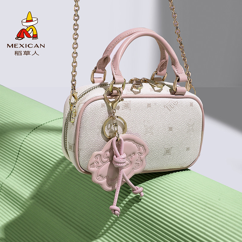 稻草人新款可爱波士顿包秋冬少女百搭枕头包印花斜挎包通勤女包,淘宝优惠券,粉丝福利购,淘宝优惠卷