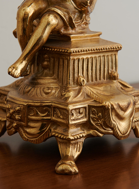 欧式法式精美雕刻复古天使装饰艺术烛台别墅客厅餐厅桌面奢华摆件