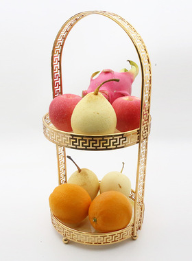 时尚家用提手水果架创意装饰文艺摆件水果篮多层果蔬置物收纳篮