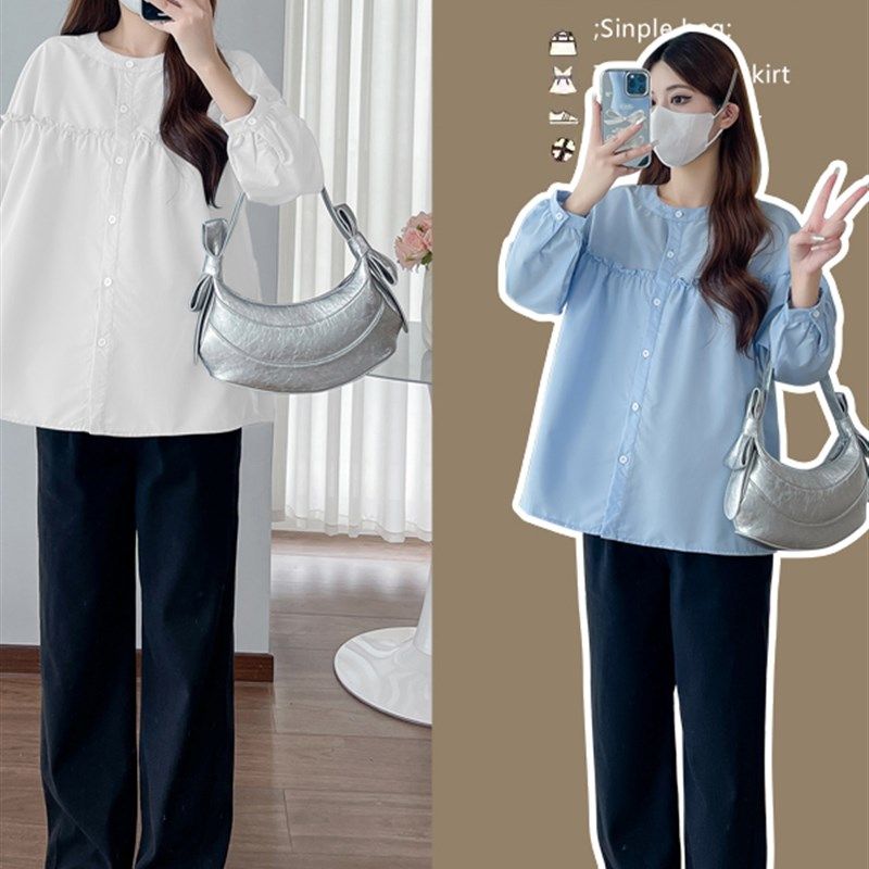 孕妇装秋装长袖衬衫秋季牛仔阔腿裤时尚休闲孕妇套装春秋两件套秋,淘宝优惠券,粉丝福利购,淘宝优惠卷