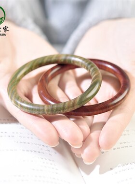 绿檀木手镯女男檀木檀香木质绿檀紫檀素圈自律镯子手链手串木手镯
