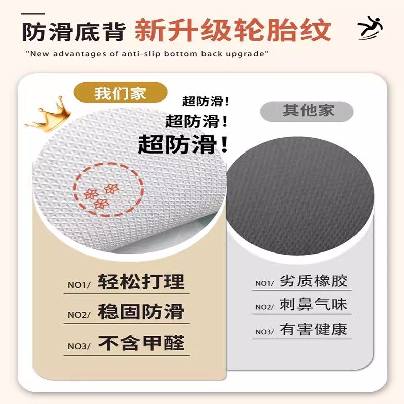 厨房地垫防滑防油pvc防水可擦免洗专用脚垫家用新款耐脏满铺地毯,淘宝优惠券,粉丝福利购,淘宝优惠卷