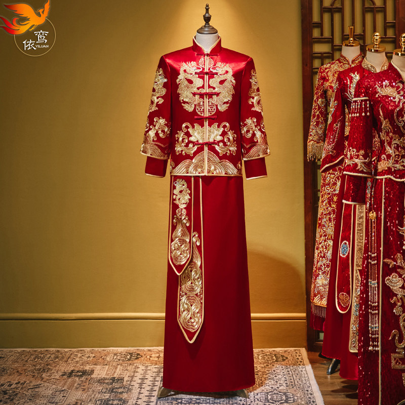 秀禾服男2024年新款中式新郎结婚礼服敬酒服大码婚服男士唐装接亲,淘宝优惠券,粉丝福利购,淘宝优惠卷