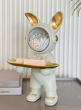 太空兔钥匙托盘收纳摆件玄关电视柜家居客厅宇航员装饰礼物儿童房
